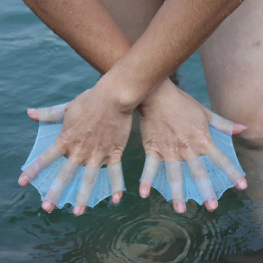 1 par de barbatanas de mão de natação unissex tipo sapo cintas de silicone nadadeiras dedo luvas de mergulho paddle acessórios de ferramentas de esportes aquáticos