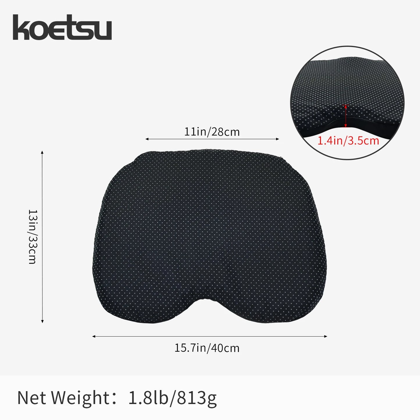 KOETSU anti-slip gel cushion is designed with non-slip fabric to provide users with a comfortable and supportive experience