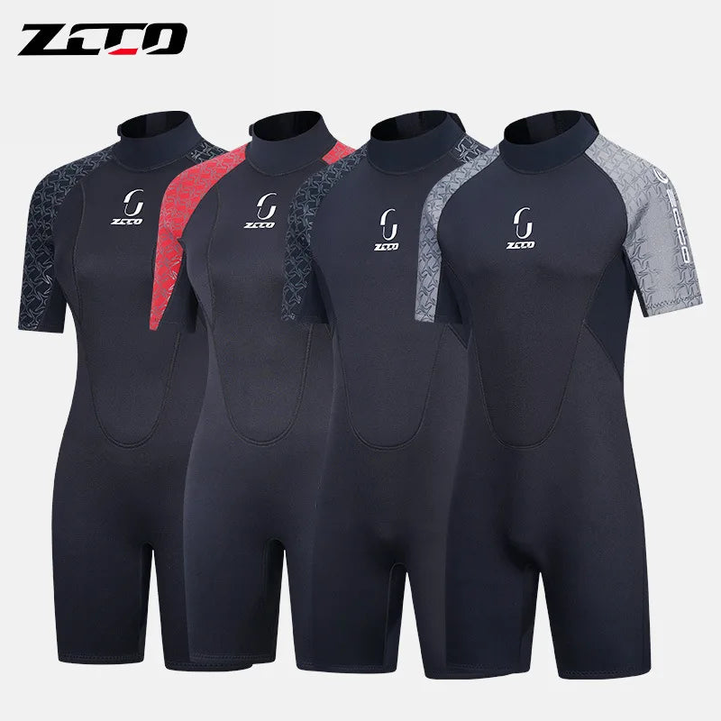 3MM Men Neoprene Wetsuit Scuba Diving Windsurf Hunting Surf Swimwear Underwater Fishing Swimming Short Sleeve Wetsuit Kitesurf