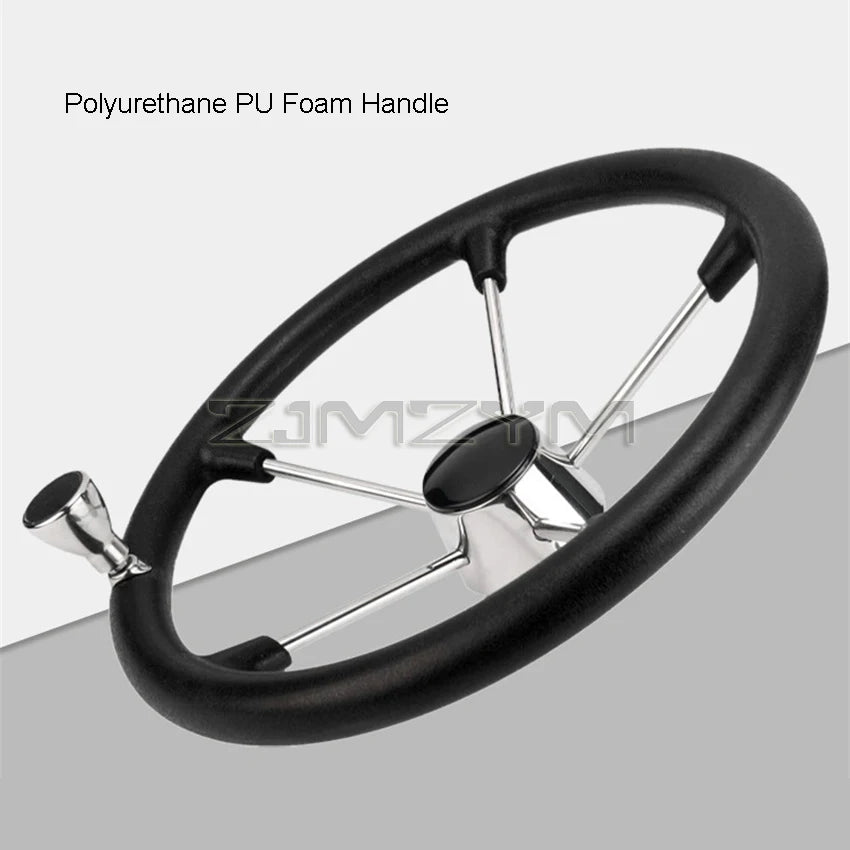 11" 13.5 " Marine Stainless Steel Boat Steering Wheel For Yacht with Black Foam Grip Boat Accessories