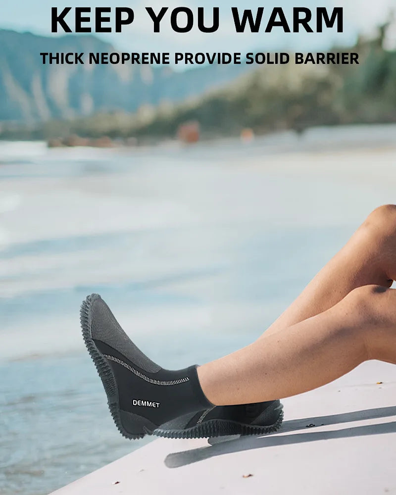 Botas de mergulho de neoprene masculinas, 5mm, alta superior, à prova de frio, para mergulho, surf, caiaque, vela, praia, riacho, 6-11 tamanhos, imperdível