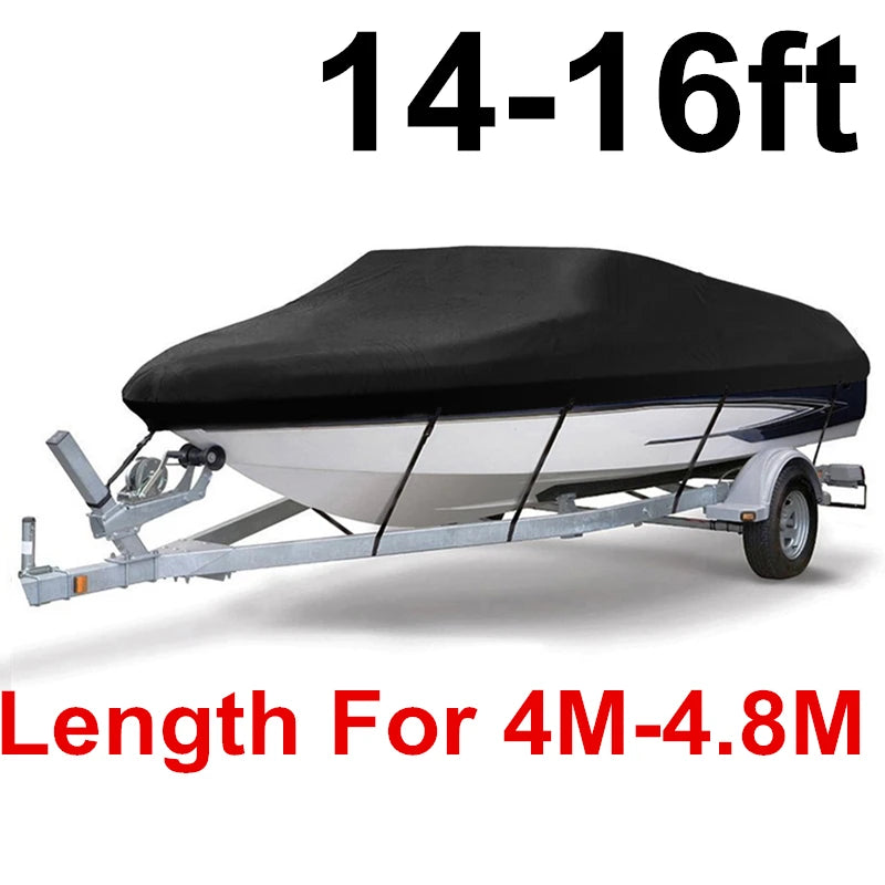 Boat Cover Rain Waterproof Fishing Universal Ski Bass Speedboat V-Shape Boat Cover Marine Boat Accessories Boat Equipment 16ft