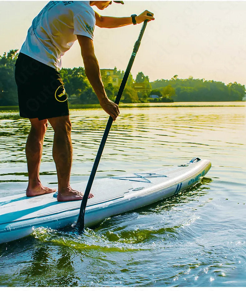 WATER LIVE Sparkling 12’ 0" Inflatable Surfing Board Pointed Design Cruise Travel Paddle Board With Safety Rope 12’ 0"x28"x6"