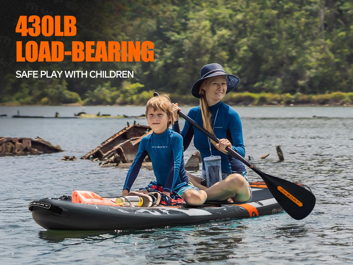 Myboat Waterproof  Extra Wide Inflatable Paddle Board 11'6''x35''x6''Adult Standing Style Aquatic Fishing With Accessories SUP