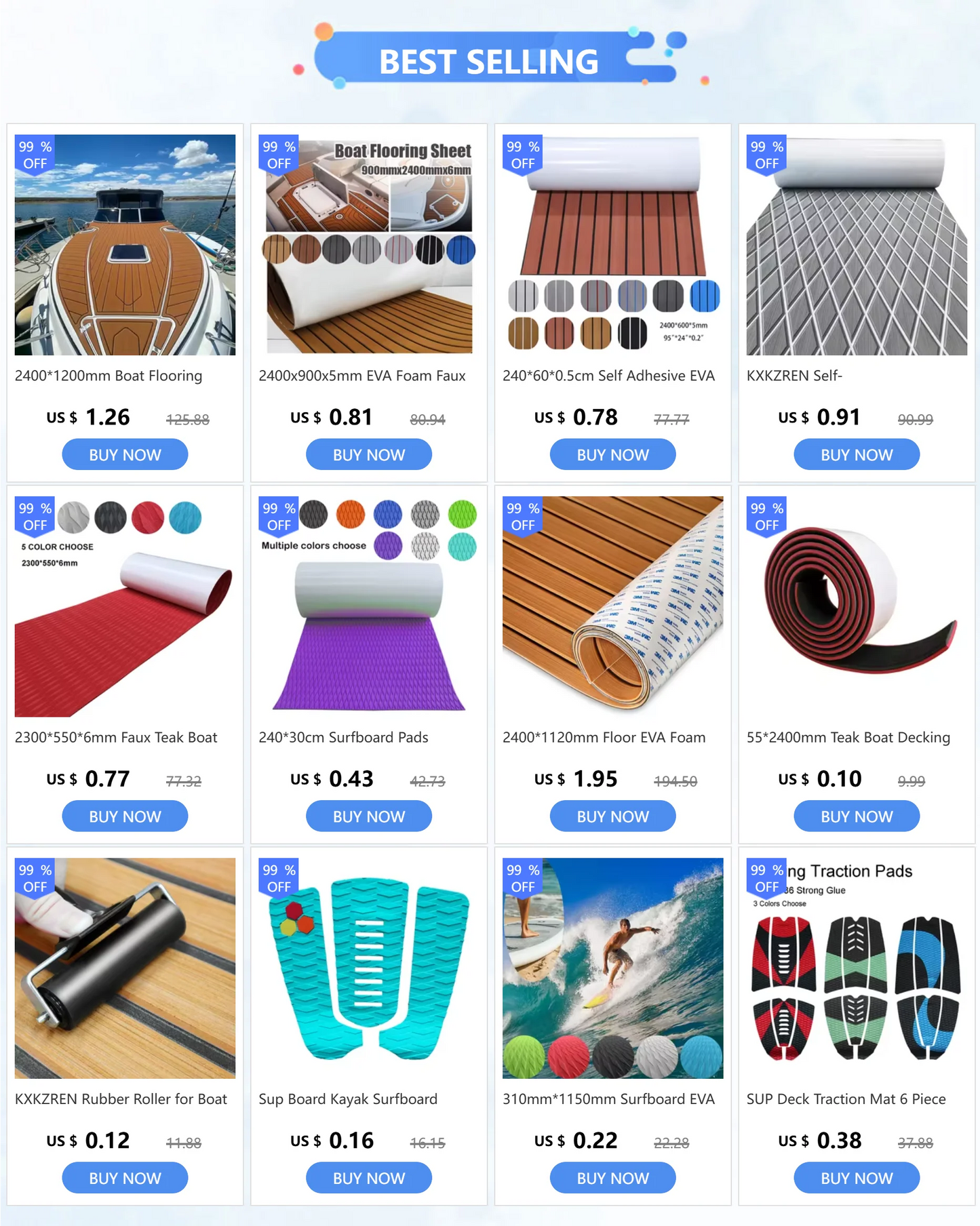 240*30cm Surfboard Pads Trimmable DIY Mat Sheet EVA for Boat Decks Paddle Eva Foam Boat Flooring Accessories Supplies Seadoo