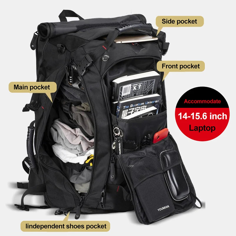 50l 70l viagem mochila de treinamento fitness grande capacidade multifuncional saco bagagem à prova dwaterproof água dos homens caminhadas ao ar livre packxa8
