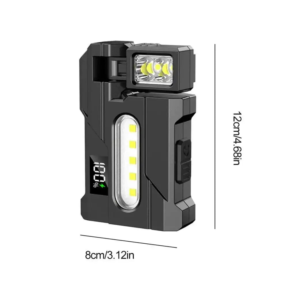 Multi-functional Mini Magnetic Flashlight Adjustable Angle Portable LED Emergency Flashlight USB Water Resistant