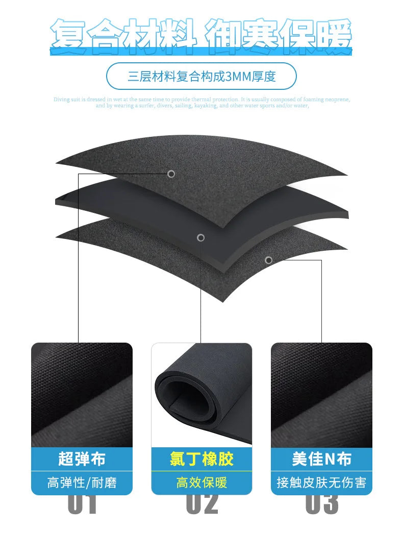 Women Men 3mm Neoprene Wetsuit  Scuba Diving Thermal Winter Warm Wetsuits Full Suit Swimming Surfing Kayaking Equipment