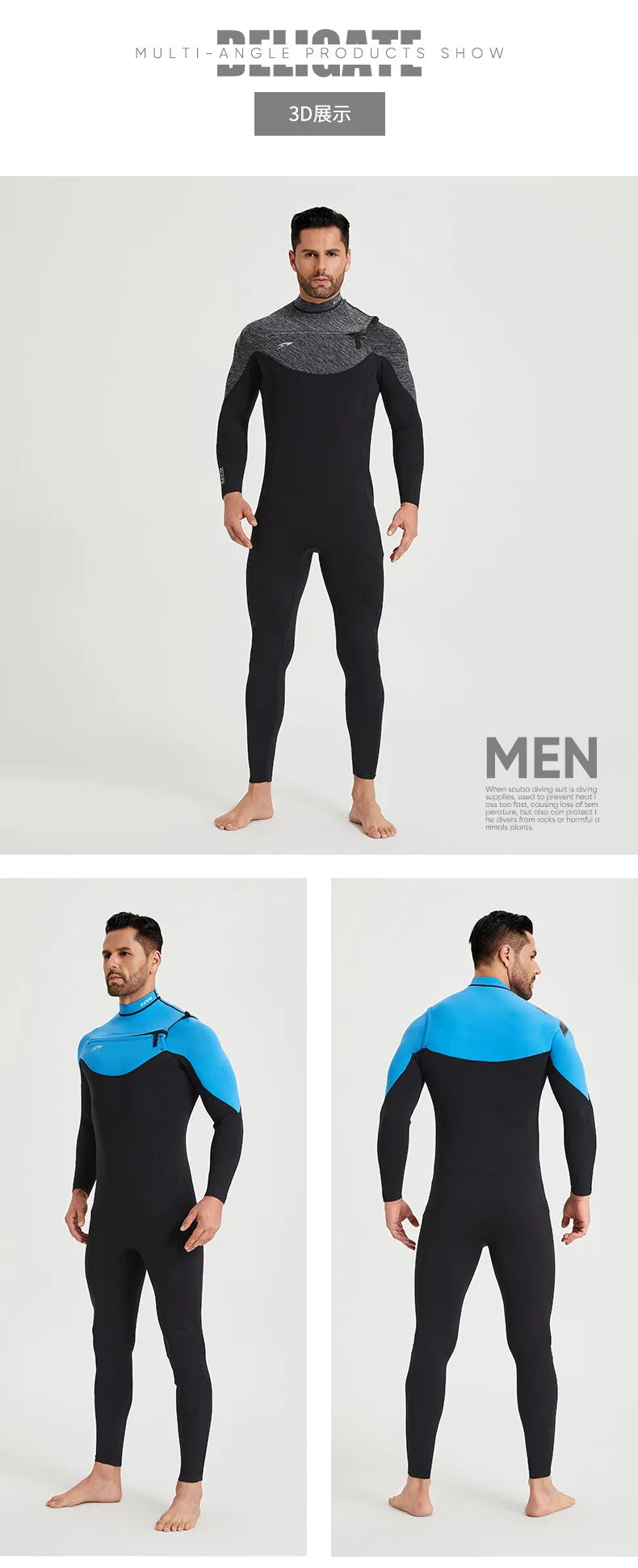 Women Men 3mm Neoprene Wetsuit  Scuba Diving Thermal Winter Warm Wetsuits Full Suit Swimming Surfing Kayaking Equipment