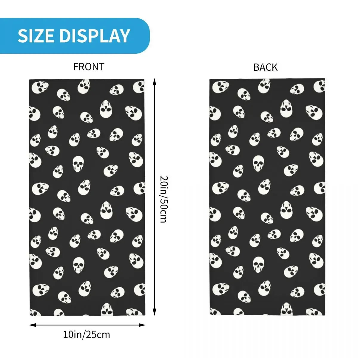 Cool Skull Bandana Neck Gaiter Printed Balaclavas Face Scarf Warm Headband Outdoor Sports for Men Women Adult Washable