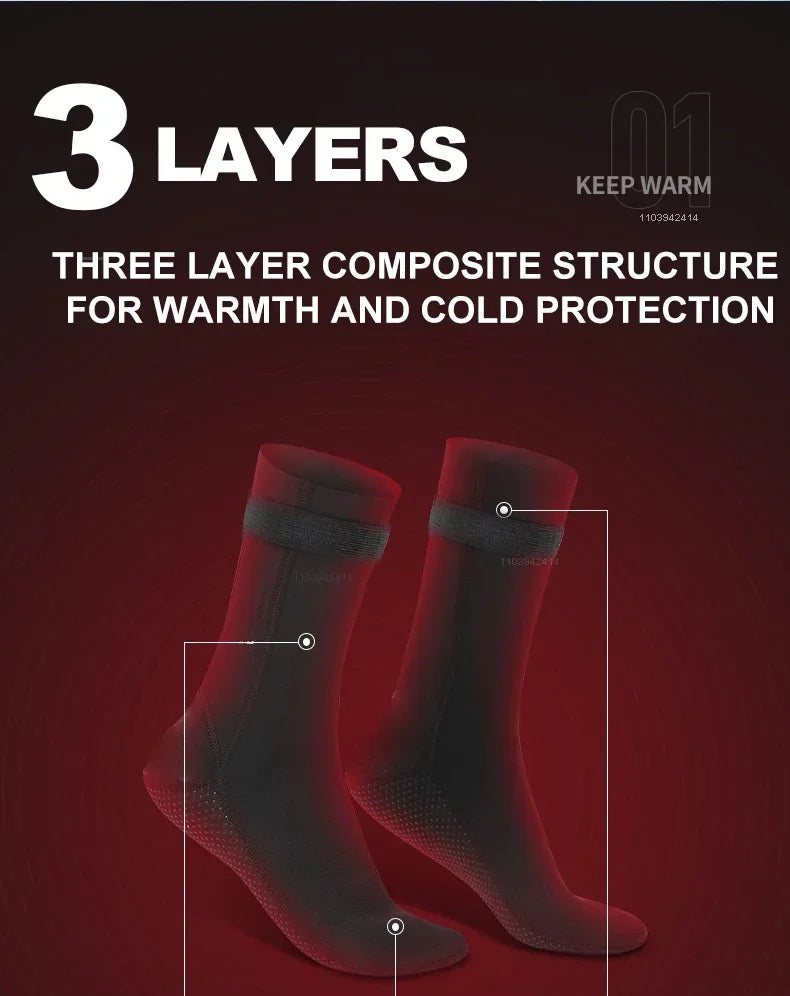 3mm Neoprene Socks 3mm Wetsuit Shoes Non-slip Surf Swimming Fins Socks Elasticity Beach Boots Warm Socks for Snorkeling Diving