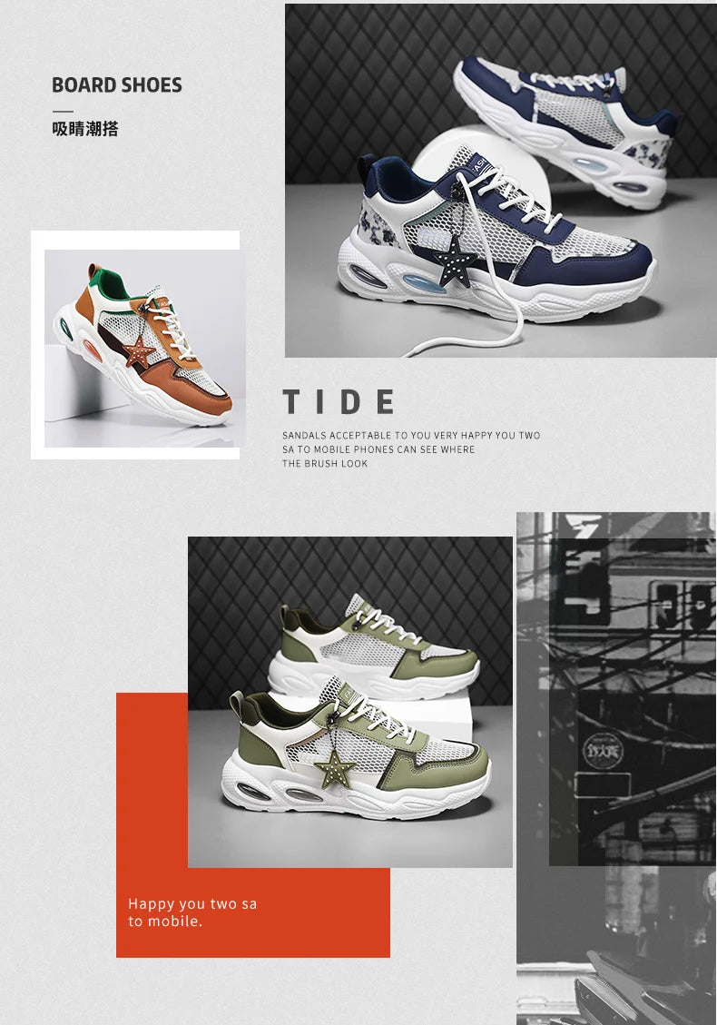 Men's Summer Fresh Breathable Mesh Casual Sneakers Original Comfort Lightweight Sports Running Shoes for Men