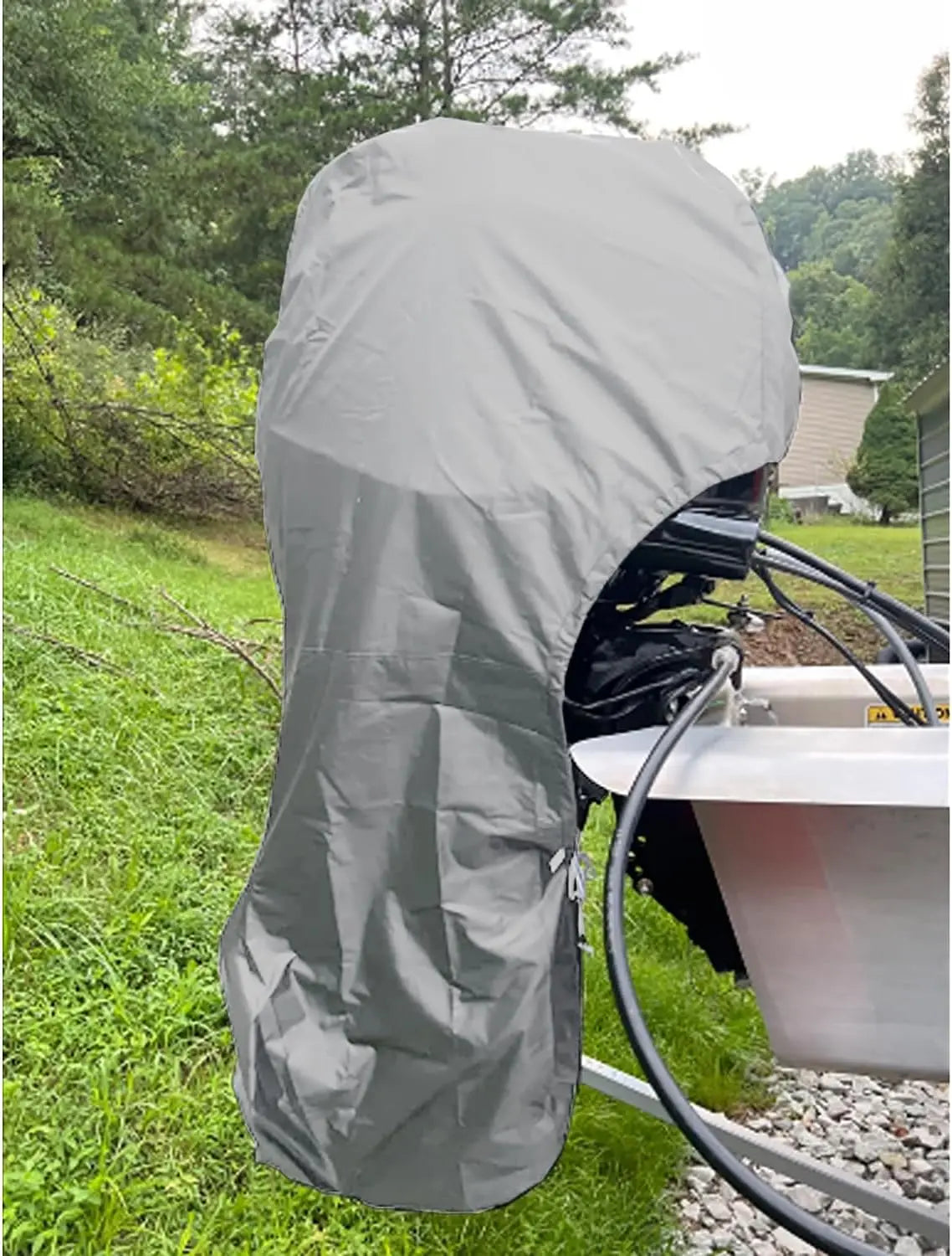Grey Universal Waterproof 6-225HP Outboard Motor Engine Boat Cover 210D Oxford Fabric Dustproof Cover Marine Engine Protector