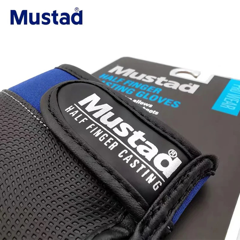 Mustad Fishing Gloves Men Lightweight Half-finger Sun Protection Double Sided Breathable Anti-slip Outdoor Pesca Fishing Gloves