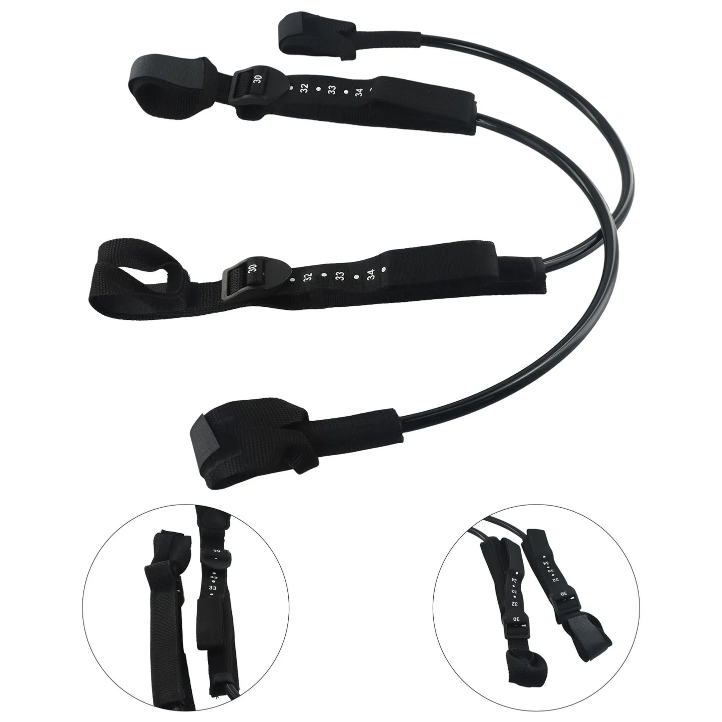 NonSlip Adjustable Windsurfing Harness Line 2 Pieces Heavy Duty PU Material Suitable for Windsurf and Surfing Gear Replacement