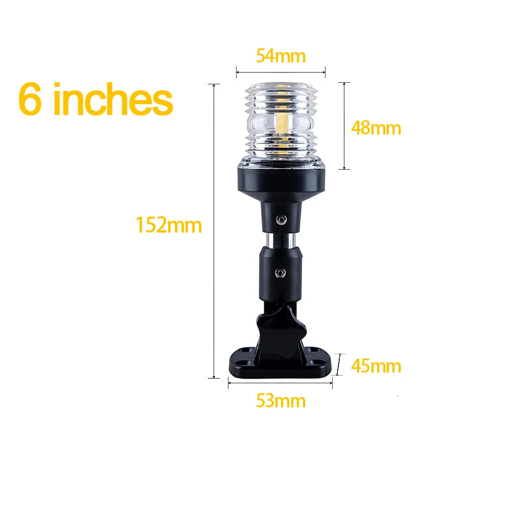 NEW Fold Down 360 Degree LED Boat Navigation Light for Yacht Marine Anchor Light 12~24 V Sailing Signal Light  Boat Accessories