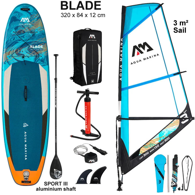2022 windsurf 320*84*15CM board AQUA MARINA BLADE inflatable sup board sail sailboard stand up paddle surf surfboard windsail