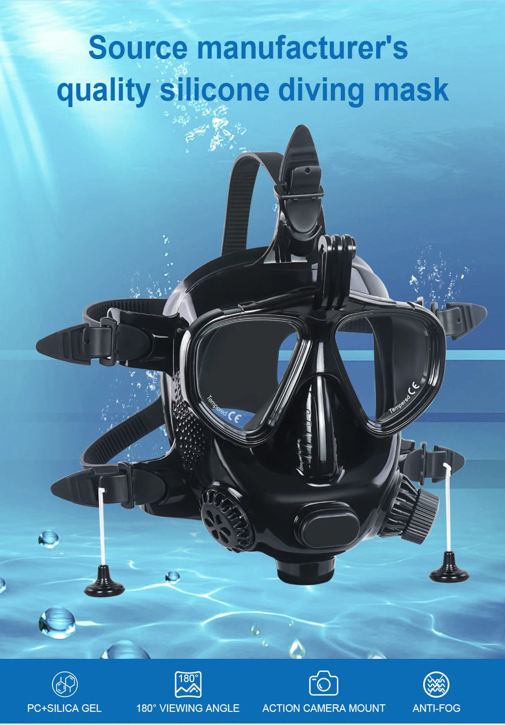 THAISTONE-Scuba Diving Air Tank, Underwater Breath Air Tank, Oxygen Tank, Snorkeling Equipment, 2.3L, 30-35 Minutes