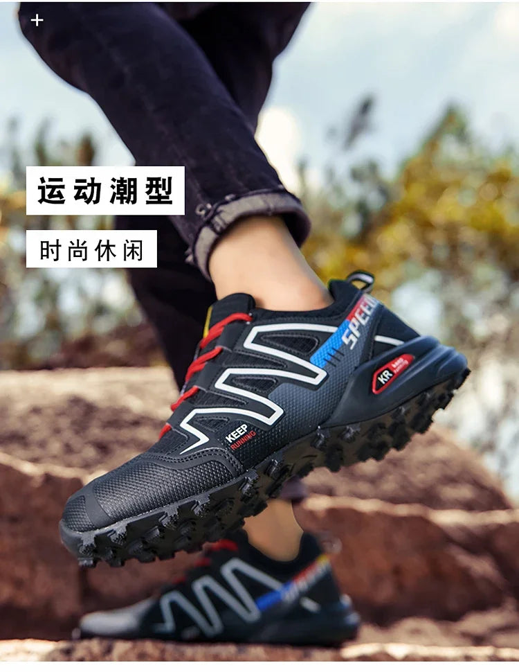 New Outdoor Hiking Shoes for Men Anti Slip and Waterproof Hiking Sports Shoes, Hiking Travel Shoes for Men Road Running Shoes