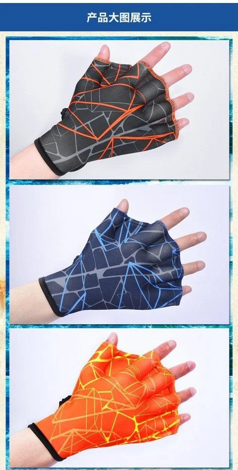 Unisex Nylon Gloves Aquatic Swimming Webbed Gloves Water Training Hand Webbed Hands Webbed Flippers Gloves Dive Hand Equipment
