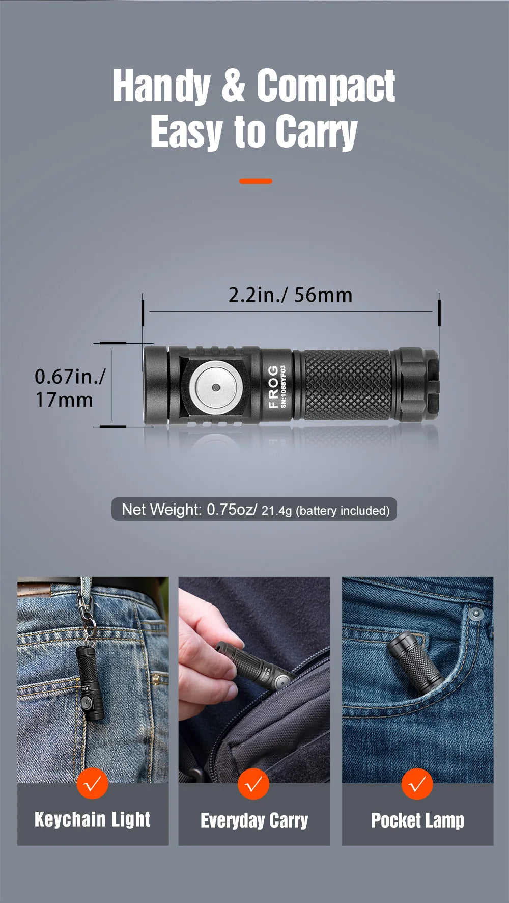 Lumintop EDC LED Outdoor Flashlight USB C Rechargeable Lamp Camping Lantern Keychain 10280 Li-ion Battery High Power Torch