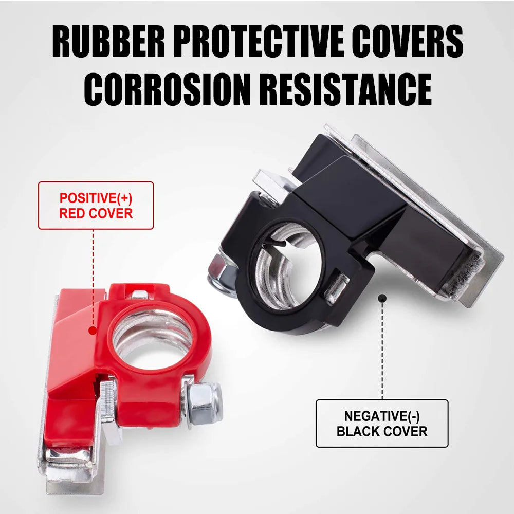 1 Pair Quick Release Terminal Connectors Copper Clip 12V/24V Car Battery Terminals Top Post Wire Cable Clamp Screw Auto Parts