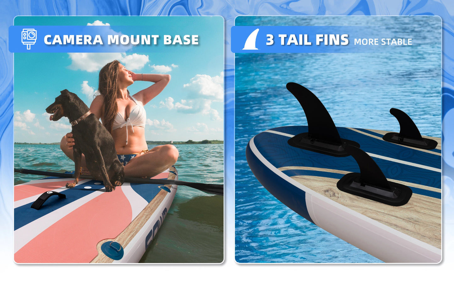 SOWM SUB Waterproof Inflatable Paddle Board 11''x34''x6''Adult Standing Style Aquatic  Yoga Fishing With Accessories SUP сапборд