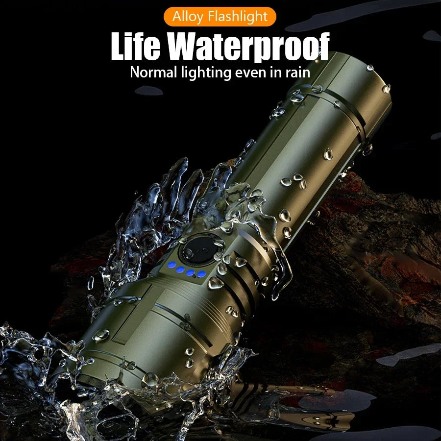 Ultra Powerful Flashlight Concentrating Ignition Flashlight Waterproof Military Tactical Lamp Outdoor Camping Adventure Torch