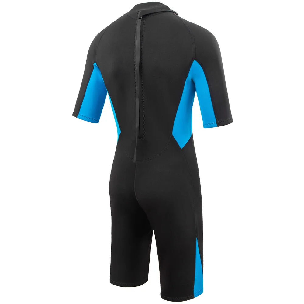 Men's Wetsuit 3mm Neoprene Short Sleeve One Piece Spring Diving Suit Back Front Zip Surfing Diving Swimming Snorkeling Kayaking