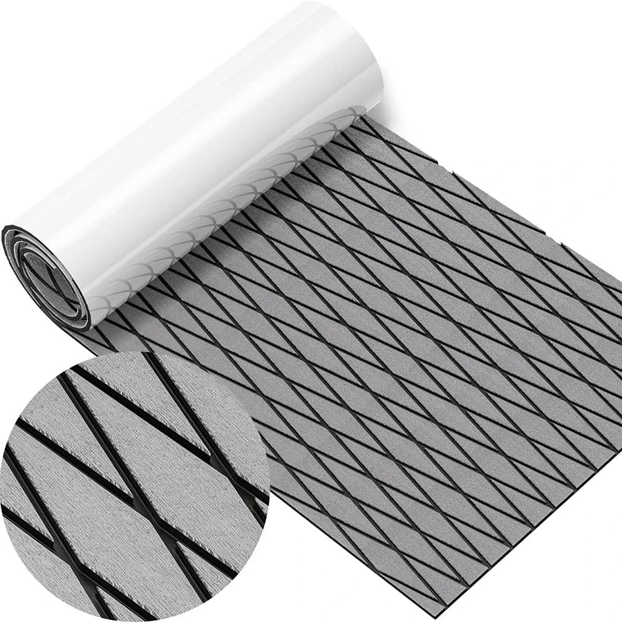 1900*350*6MM Eva Boat Decking Sheet Marine Flooring Anti Slip Pad With Rhombus Diamond Pattern Self-Adhesive Surfboard Traction