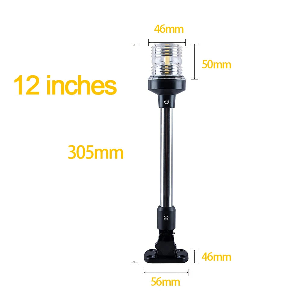 NEW Fold Down 360 Degree LED Boat Navigation Light for Yacht Marine Anchor Light 12~24 V Sailing Signal Light  Boat Accessories