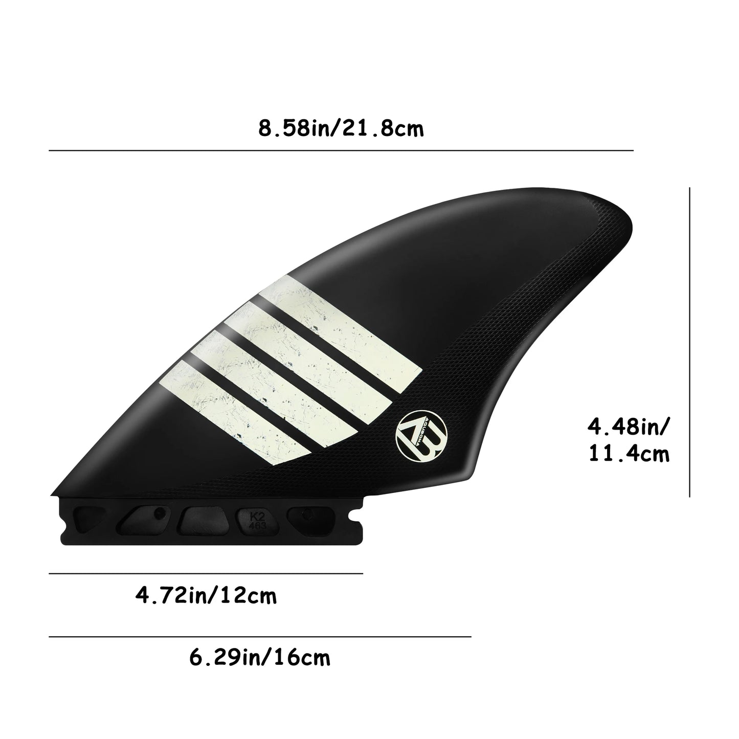 Surfboard Twin Keel Fins (2 Fins) Dual Tab Single Tab Sizes for Longboard Surfboard Funboard