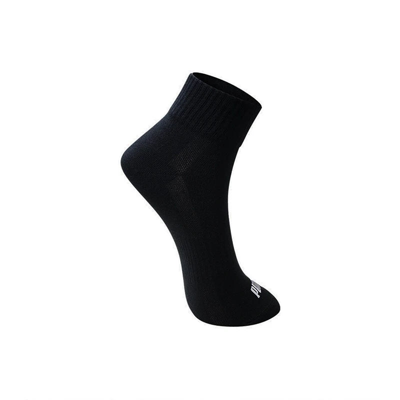 Original Puma Solid Color Logo Men's and Women's Socks Classic Casual Breathable Middle Barrel Black Sports Socks 100002380-002