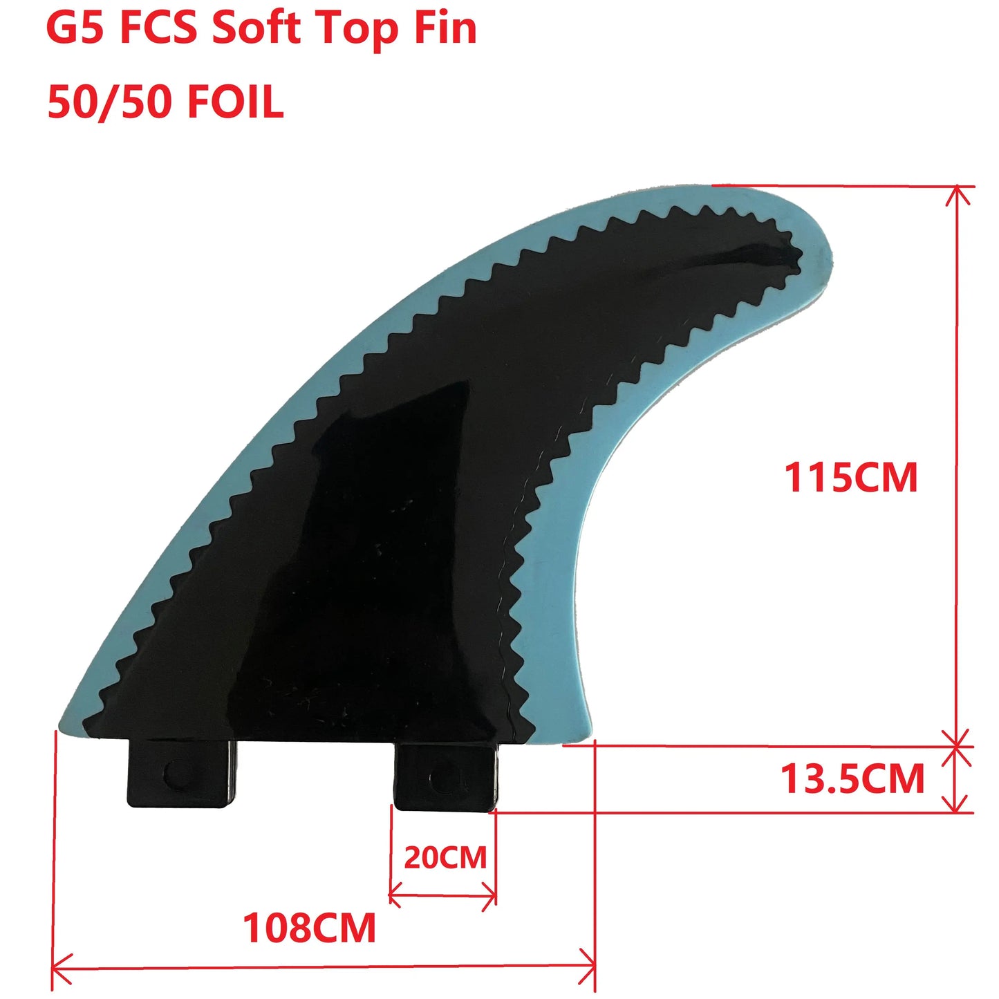 G5 Soft top Surfboard Fins 50/50 Foil SUP Accessory Surf Fin Paddle Board Fin