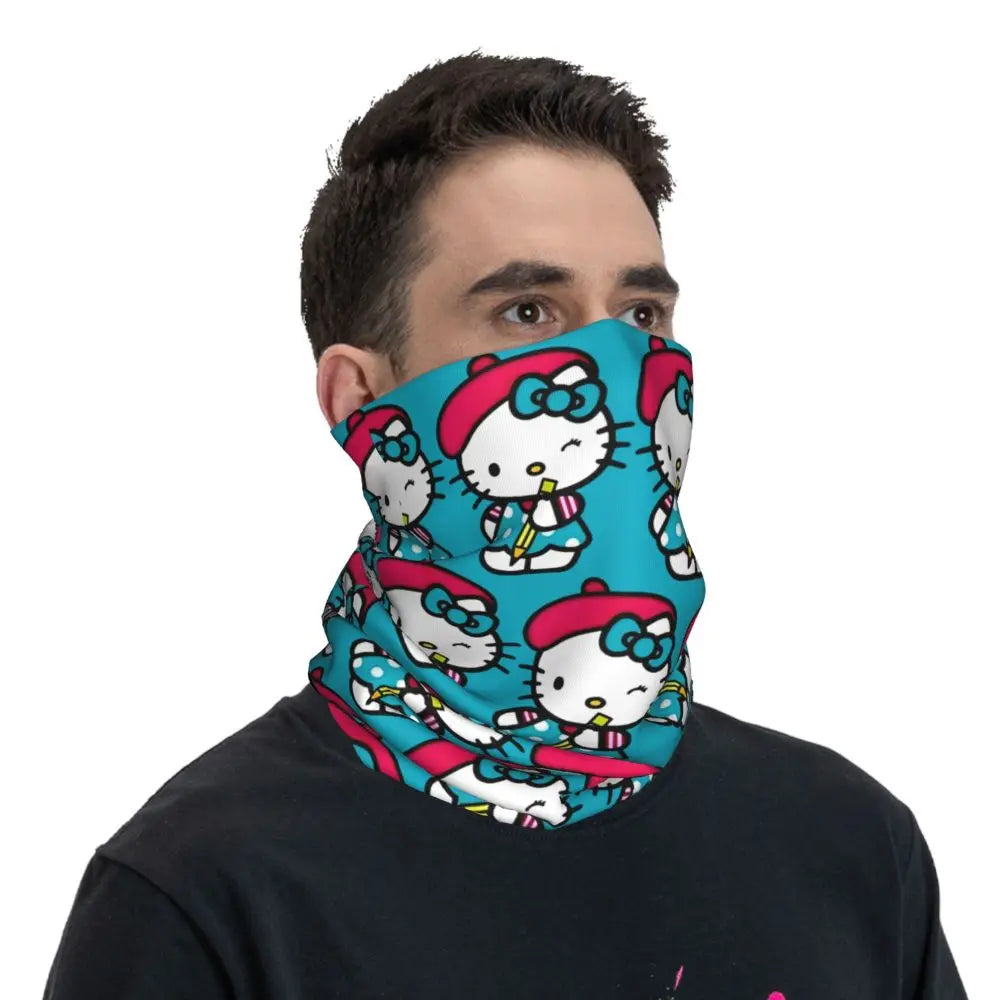 Outdoor Sports Balaclava Hello Kitty Cycling Mask Breathable Tactical Fashion Punk Hiking Camping Sun Protection Neck Gaiter