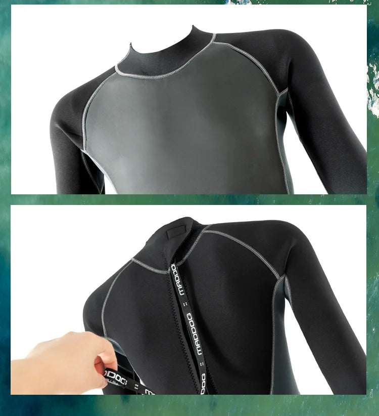 3MM Neoprene Wetsuits Men Diving Surfing Swimming Full Suits Cold Water Keep Warm Zipper Water Sports Full Diver Suit