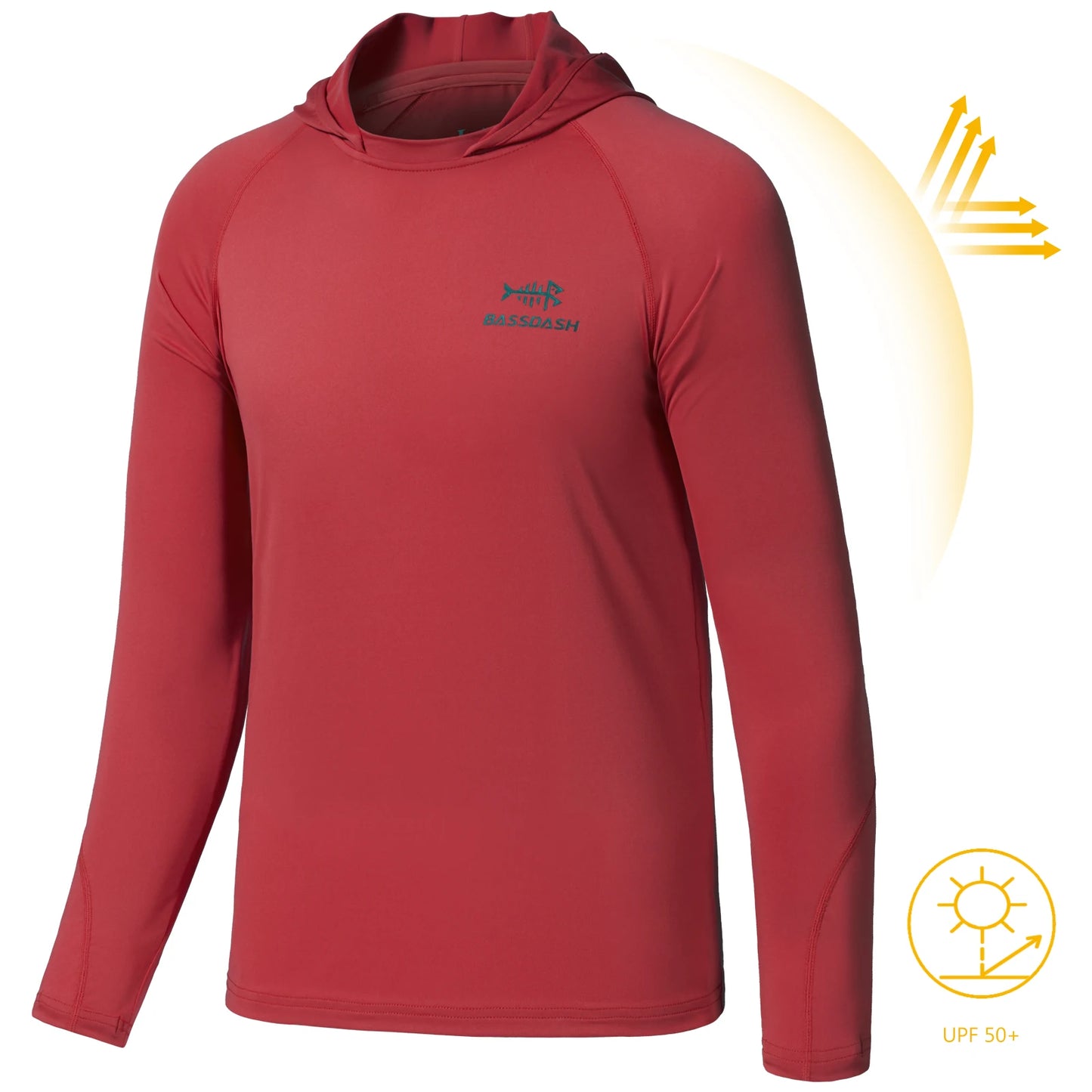 BASSDASH Youth UPF50+ Performance T Shirt with Hood Long Sleeve Fishing Hiking Sun Shirt FS03Y Lightweight Quick Dry Sailing