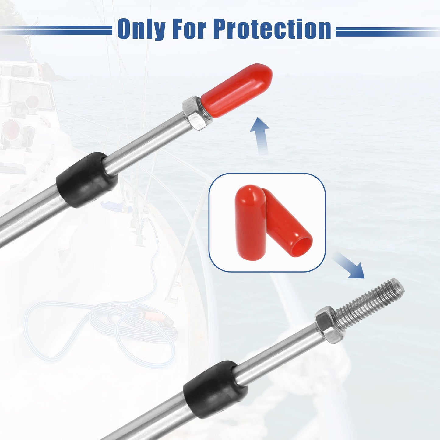 2pcs 134 181 205 228 Inch Marine Throttle Shift Remote Control Box Cable for Outboard Engine Boat Motor Steering System Red