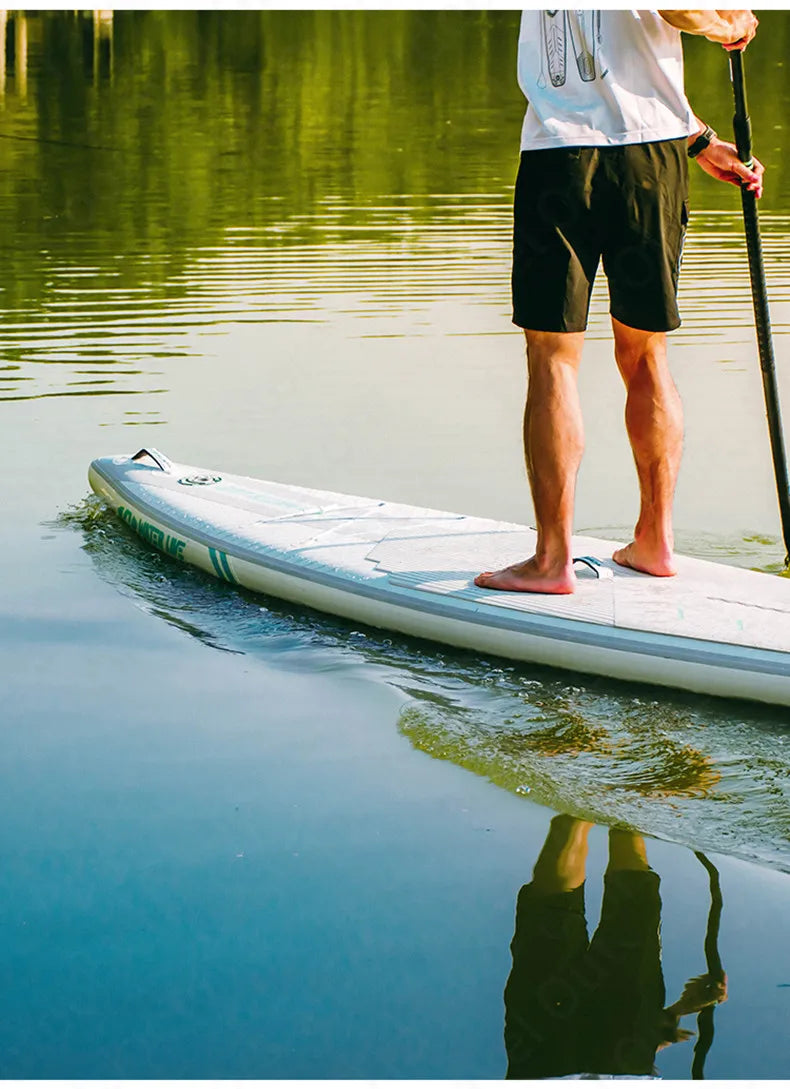 WATER LIVE Sparkling 12’ 0" Inflatable Surfing Board Pointed Design Cruise Travel Paddle Board With Safety Rope 12’ 0"x28"x6"