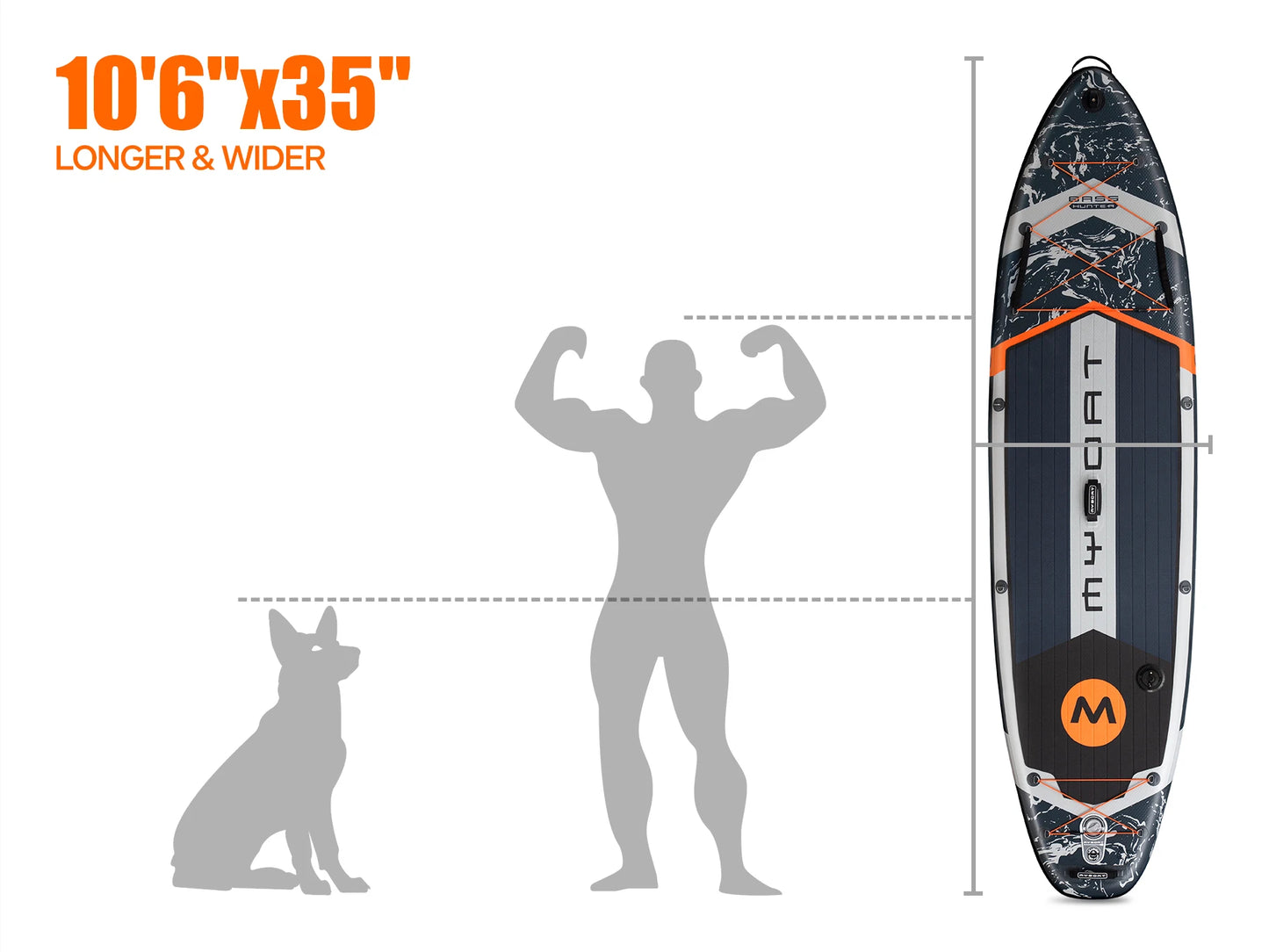 Myboat Waterproof  Extra Wide Inflatable Paddle Board 11'6''x35''x6''Adult Standing Style Aquatic Fishing With Accessories SUP