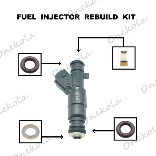 Fuel Injector Service Repair Kit Filters Orings Seals Grommets for Chevrolet Sail 1.6 Roewe 550 OEM:0280156138 25319301 ICD00111