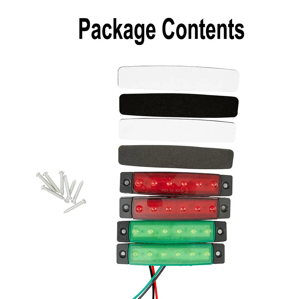 4pcs Red Green LED Lights For Boat 12V  Navigation Light Marine Sailing Signal Lamp Yacht Accessories Waterproof