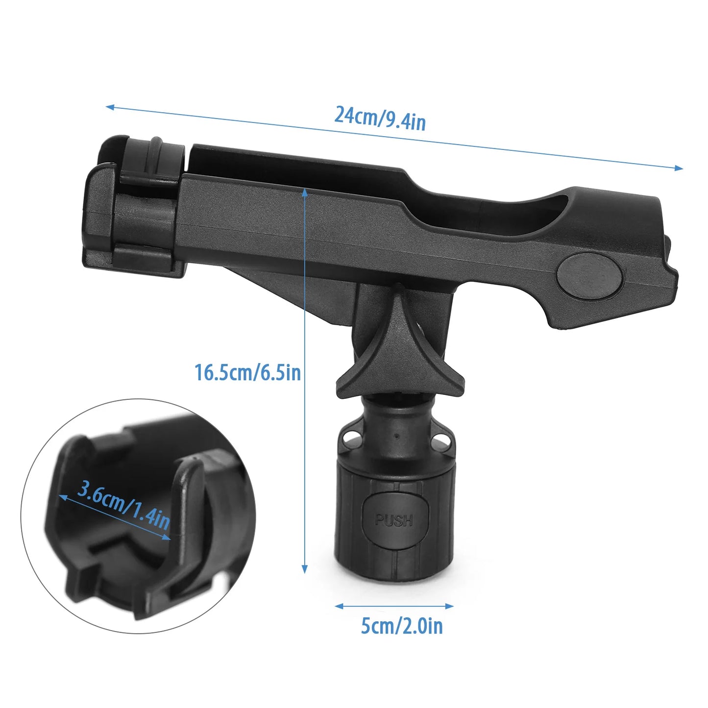 Fishing Rod Holder Adjustable Fishing Pole Holder with Plastic Kayak Rail Kayak Mount Track