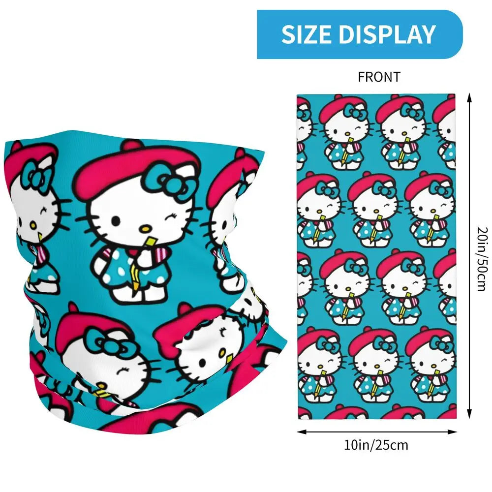 Outdoor Sports Balaclava Hello Kitty Cycling Mask Breathable Tactical Fashion Punk Hiking Camping Sun Protection Neck Gaiter