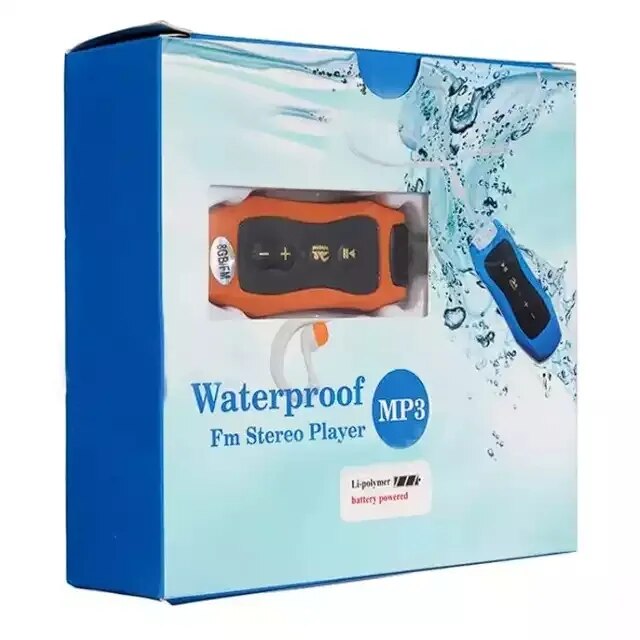 Newest FM Radio 4GB 8G IPX8 Waterproof MP3 Music Player Swimming Diving Earphone Headset Sport Stereo Bass Swim MP3 with Clip