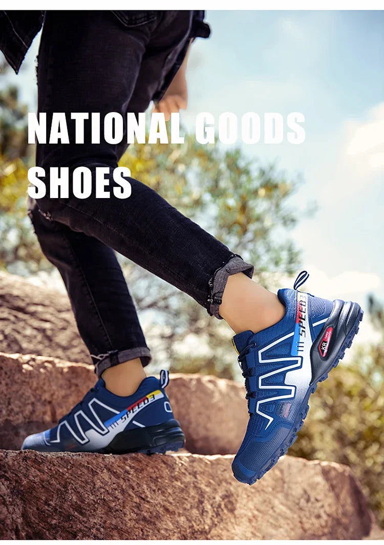 New Outdoor Hiking Shoes for Men Anti Slip and Waterproof Hiking Sports Shoes, Hiking Travel Shoes for Men Road Running Shoes