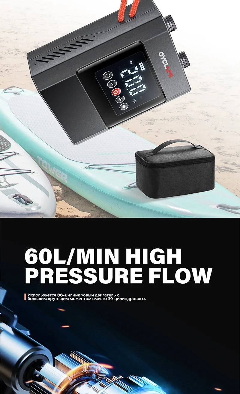 20PSI SUP Pump Stand-Up Paddle Rechargeable Inflatable PVC Boat Kayak Accessories for Stand Board Surfing Kite Tent Mattress