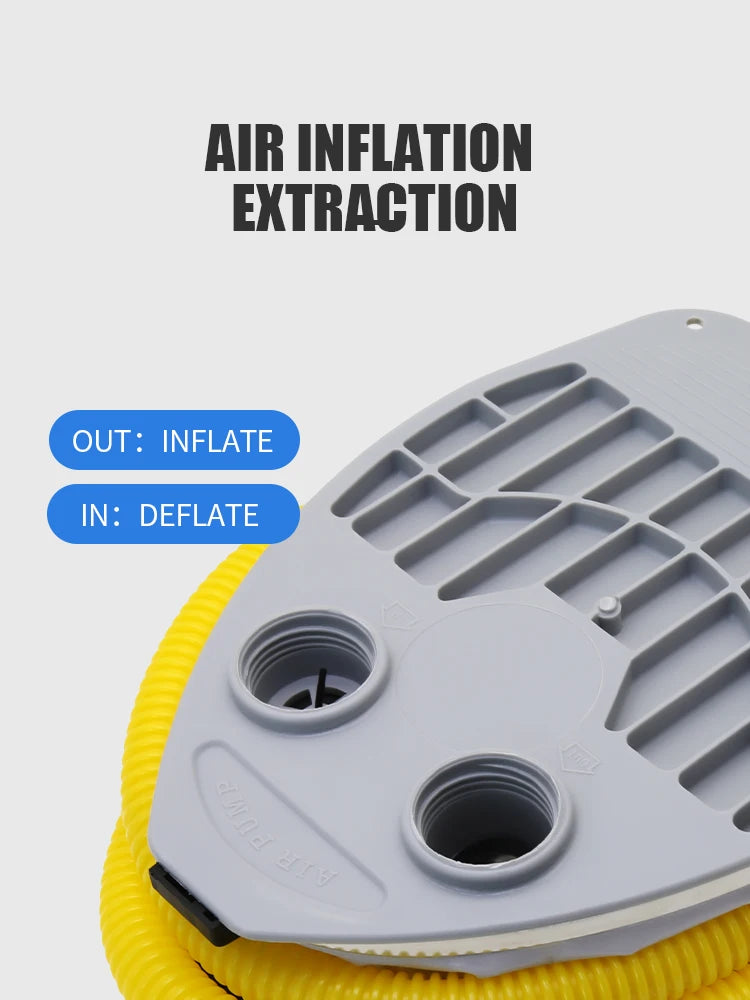 KOTESU foot-operated air pump for inflatable boats, SUP paddle boards, and kayaks, with a portable bellows design of 5L and 7L