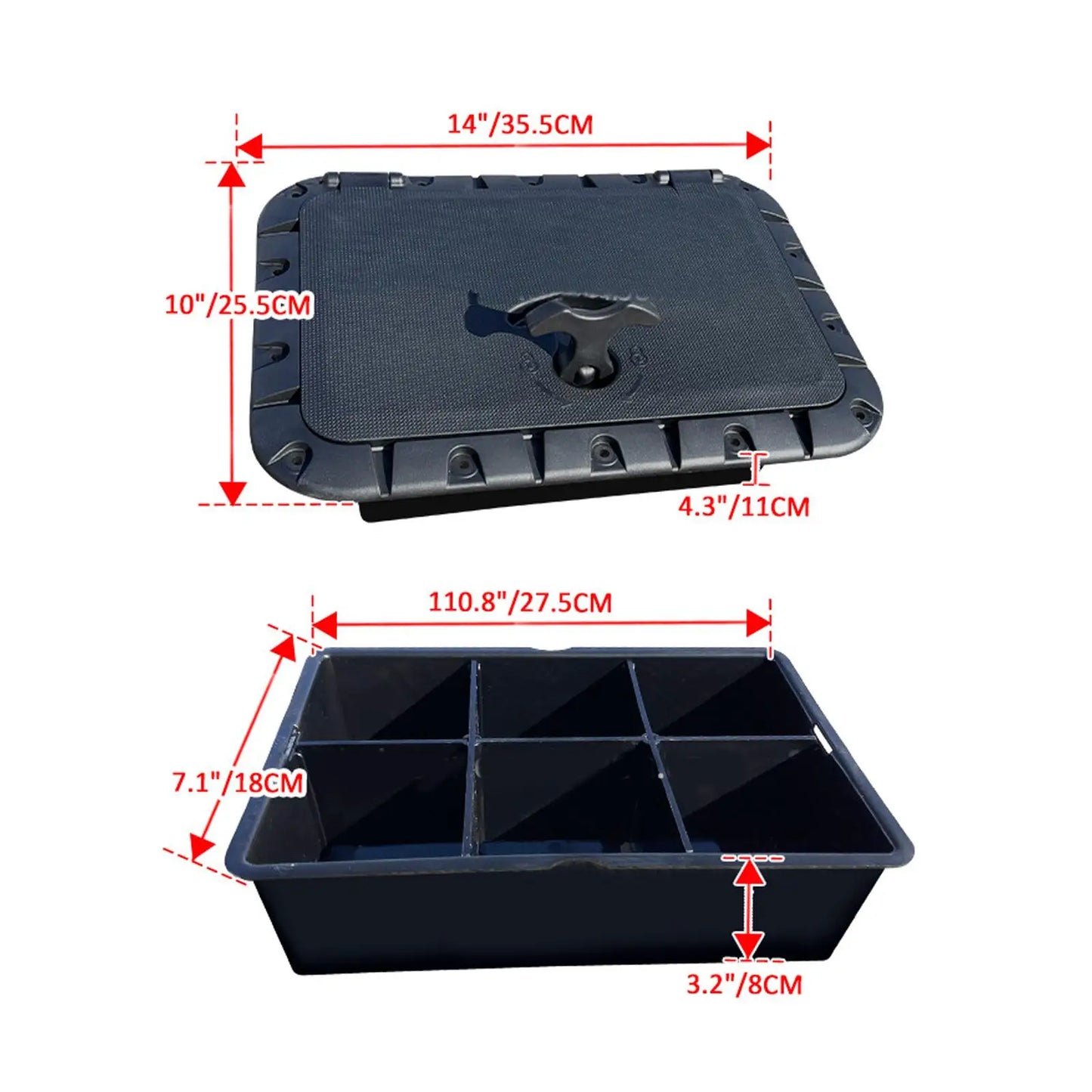 Marine Boat Deck Hatch Lid Nylon Lure Box Case Waterproof Accessory for RV Yacht Pleasure Boat Storage