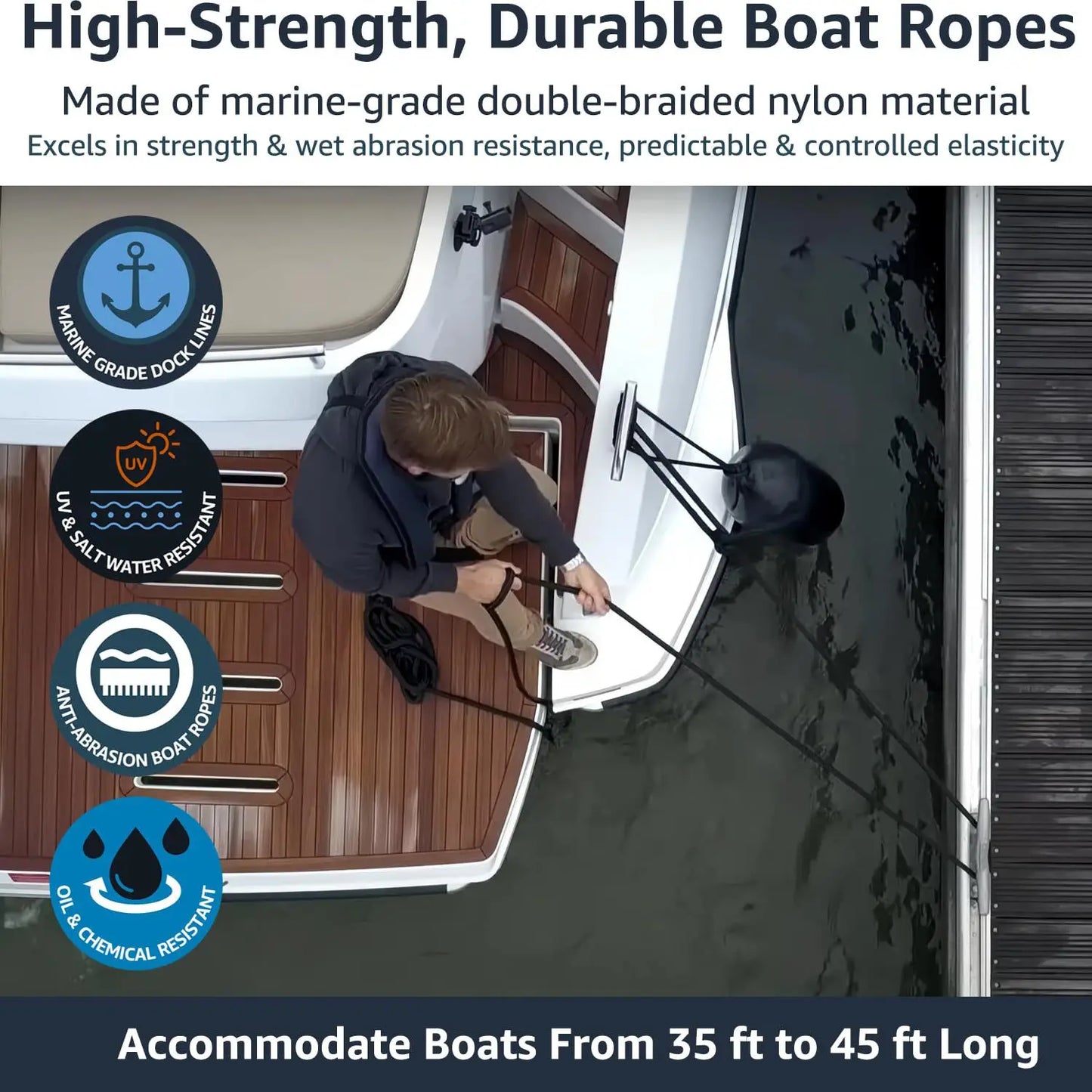 Marine Dock Rope Nylon Docking Line Marine Mooring Lines Rope Strong Boat Accessories Ship Anchor Rope Sailboat Traction